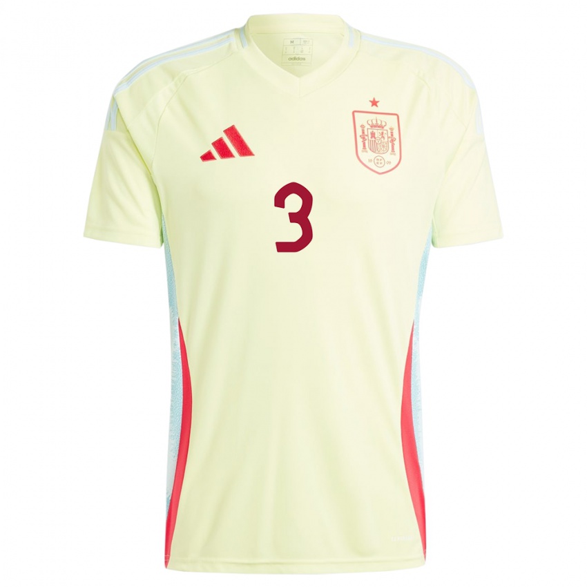 Femme Maillot Espagne Teresa Abelleira #3 Jaune Tenues Extérieur 24-26 T-Shirt Suisse