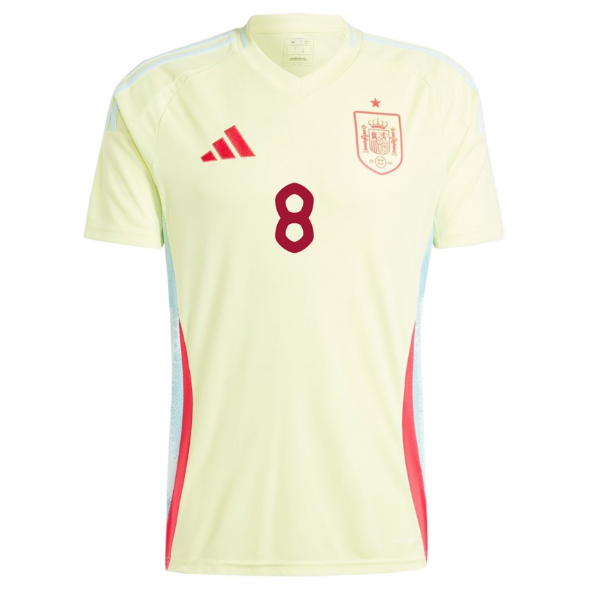 Femme Maillot Espagne Dani Perez #8 Jaune Tenues Extérieur 24-26 T-Shirt Suisse