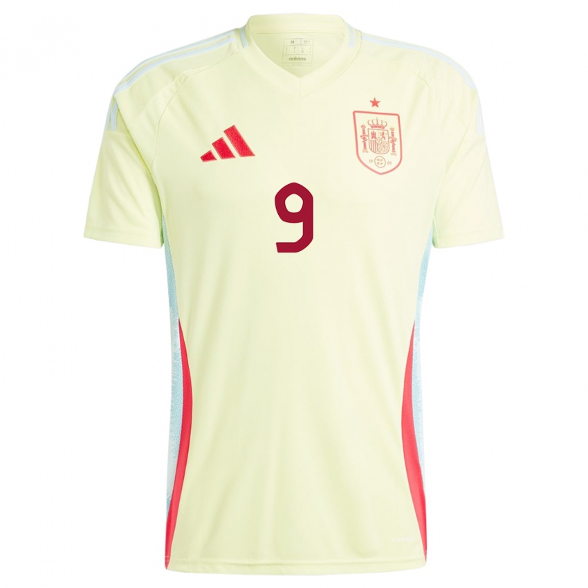 Femme Maillot Espagne Victor Barbera #9 Jaune Tenues Extérieur 24-26 T-Shirt Suisse