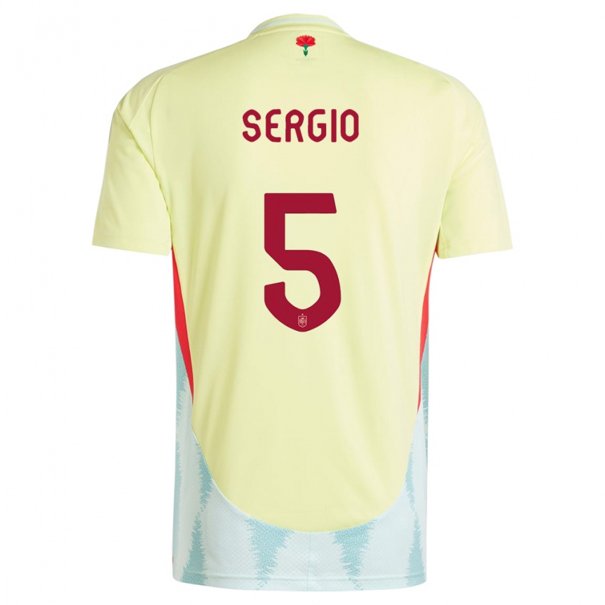 Femme Maillot Espagne Sergio Busquets #5 Jaune Tenues Extérieur 24-26 T-Shirt Suisse