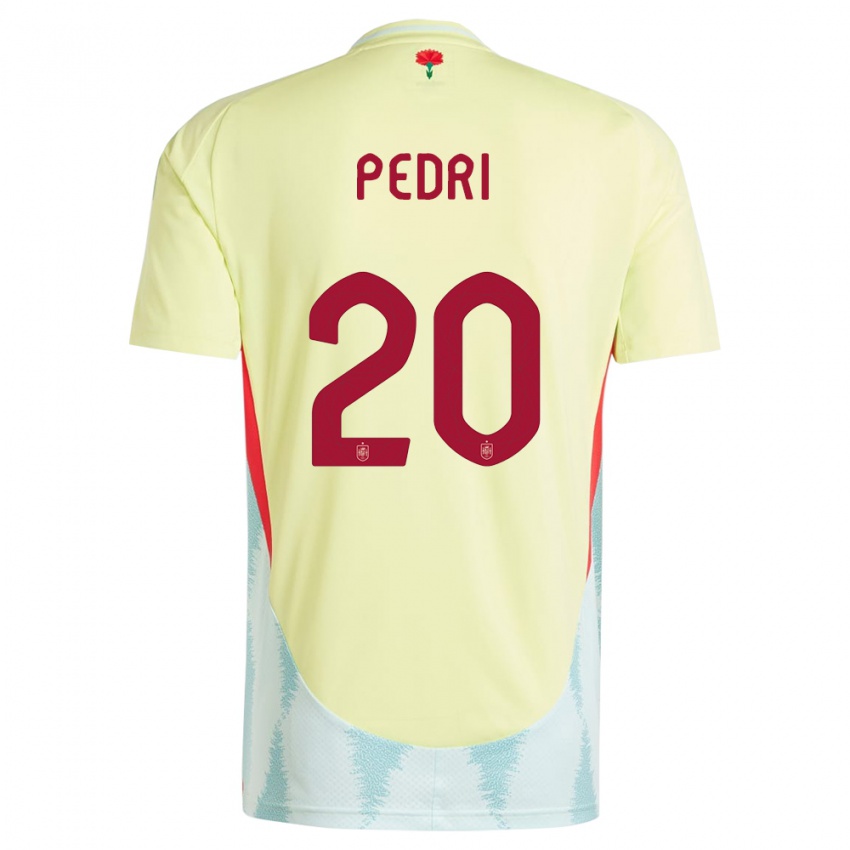 Damen Spanien Pedri #20 Gelb Auswärtstrikot Trikot 24-26 T-Shirt Schweiz