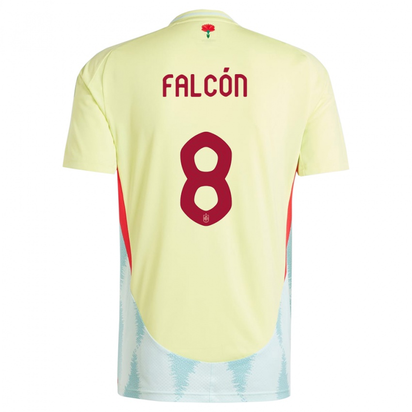 Damen Spanien Andrea Falcon #8 Gelb Auswärtstrikot Trikot 24-26 T-Shirt Schweiz