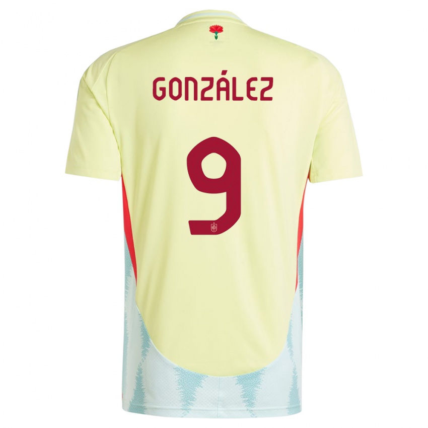 Damen Spanien Esther Gonzalez #9 Gelb Auswärtstrikot Trikot 24-26 T-Shirt Schweiz