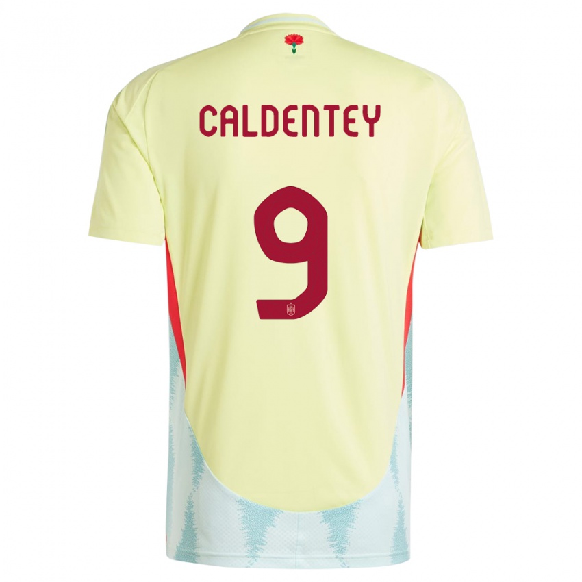 Damen Spanien Mariona Caldentey #9 Gelb Auswärtstrikot Trikot 24-26 T-Shirt Schweiz