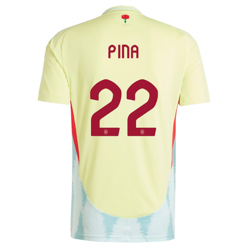 Damen Spanien Claudia Pina #22 Gelb Auswärtstrikot Trikot 24-26 T-Shirt Schweiz