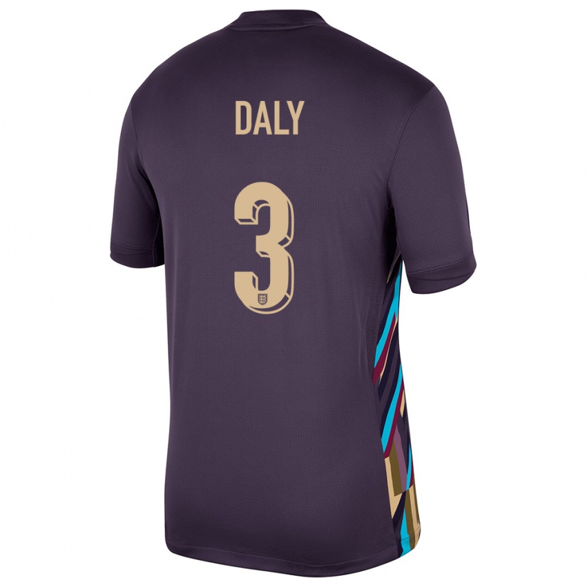 Femme Maillot Angleterre Rachel Daly #3 Raisins Noirs Tenues Extérieur 24-26 T-Shirt Suisse