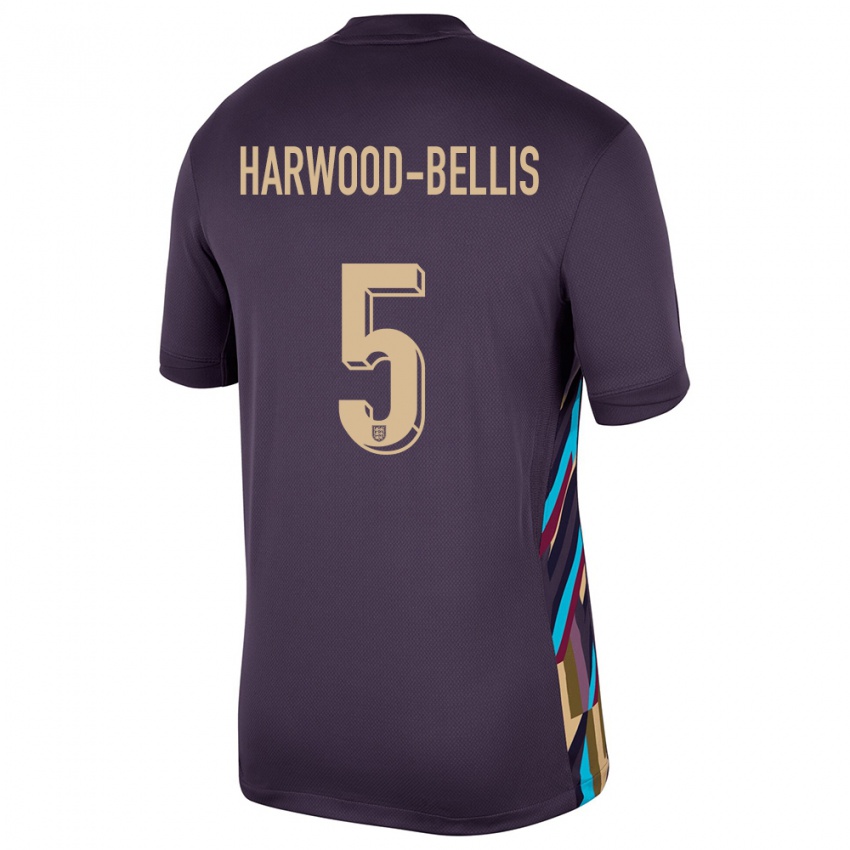 Femme Maillot Angleterre Taylor Harwood Bellis #5 Raisins Noirs Tenues Extérieur 24-26 T-Shirt Suisse