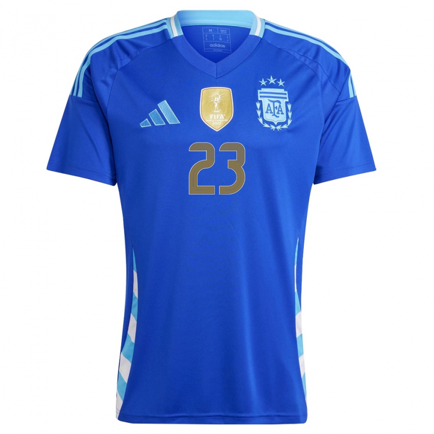 Femme Maillot Argentine Emiliano Martinez #23 Bleu Tenues Extérieur 24-26 T-Shirt Suisse