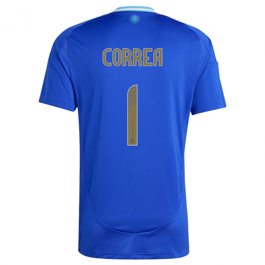 Damen Argentinien Vanina Correa #1 Blau Auswärtstrikot Trikot 24-26 T-Shirt Schweiz