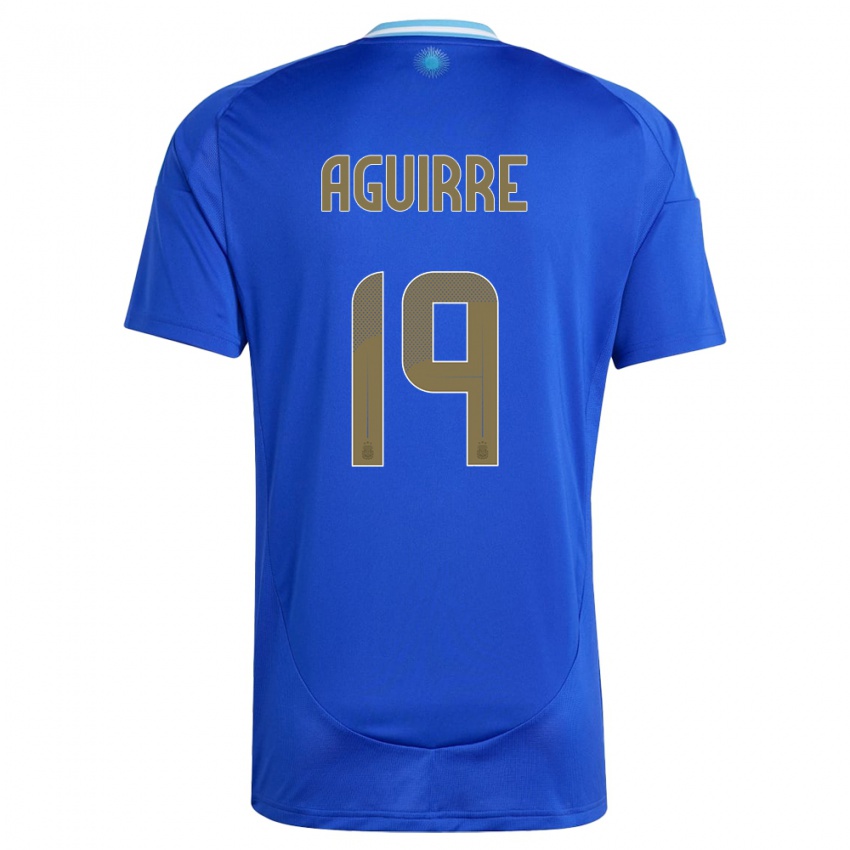 Damen Argentinien Brian Aguirre #19 Blau Auswärtstrikot Trikot 24-26 T-Shirt Schweiz