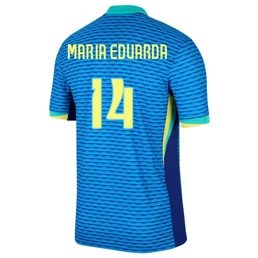 Damen Brasilien Maria Eduarda #14 Blau Auswärtstrikot Trikot 24-26 T-Shirt Schweiz