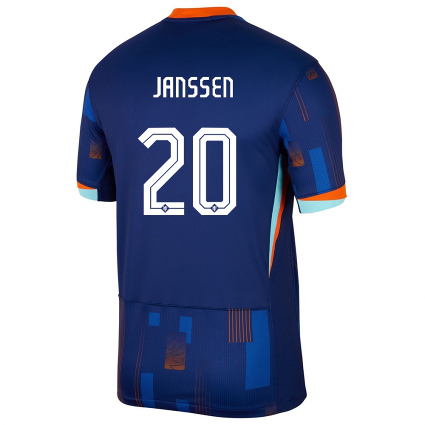 Femme Maillot Pays-Bas Dominique Janssen #20 Bleu Tenues Extérieur 24-26 T-Shirt Suisse