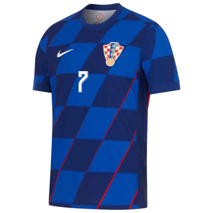 Damen Kroatien Lovro Majer #7 Blau Auswärtstrikot Trikot 24-26 T-Shirt Schweiz