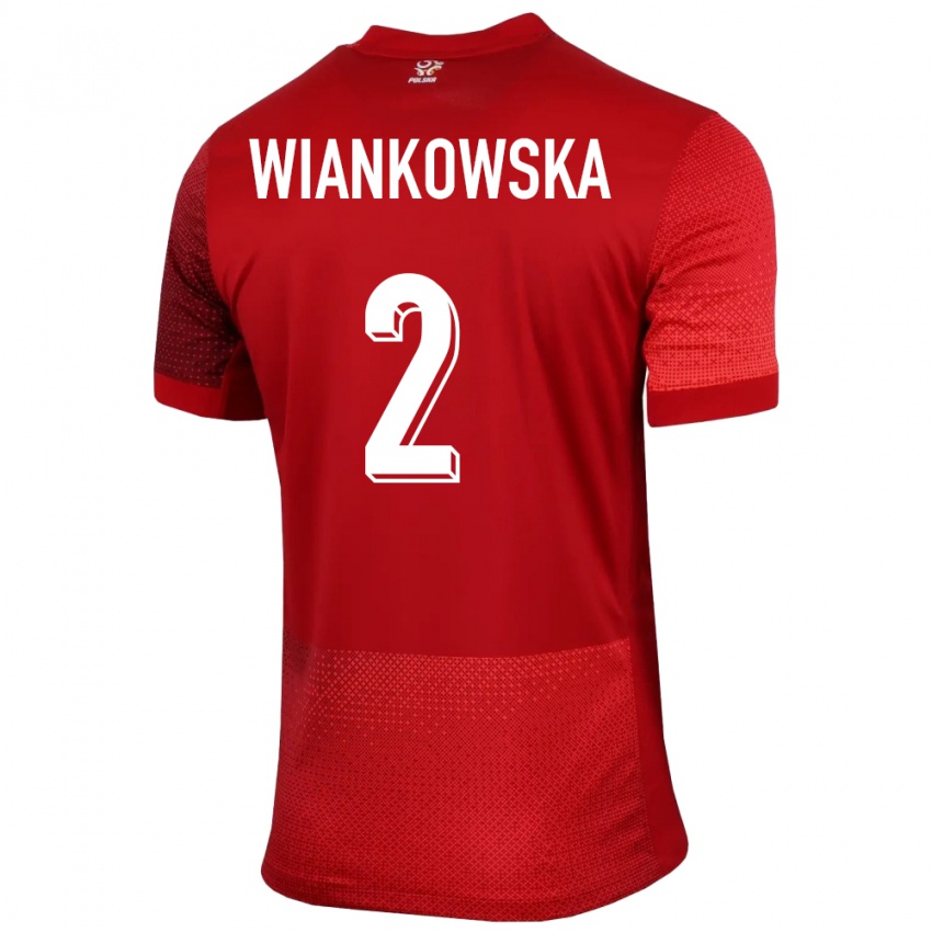 Femme Maillot Pologne Martyna Wiankowska #2 Rouge Tenues Extérieur 24-26 T-Shirt Suisse