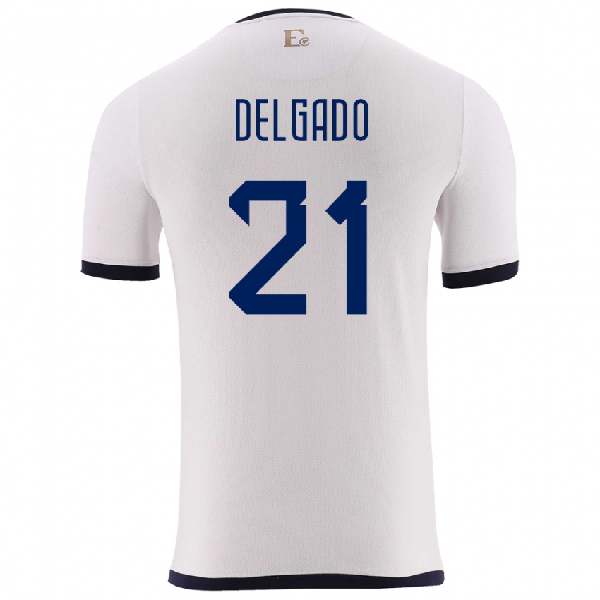 Damen Ecuador Patrickson Delgado #21 Weiß Auswärtstrikot Trikot 24-26 T-Shirt Schweiz