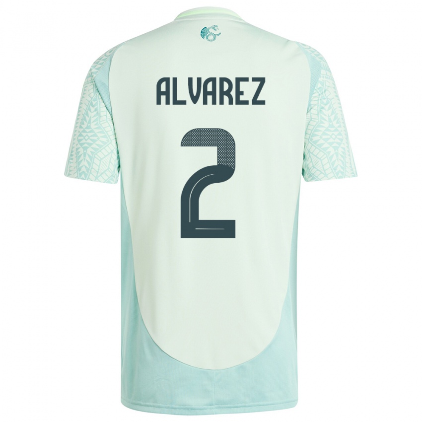 Damen Mexiko Kevin Alvarez #2 Leinengrün Auswärtstrikot Trikot 24-26 T-Shirt Schweiz