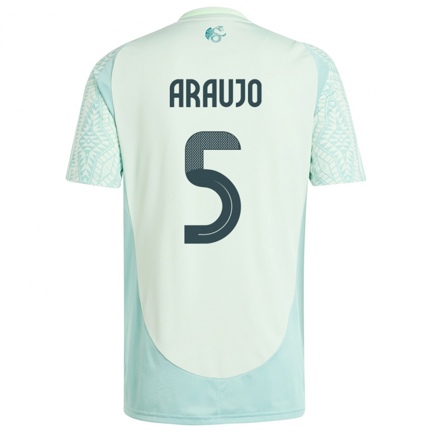 Damen Mexiko Julian Araujo #5 Leinengrün Auswärtstrikot Trikot 24-26 T-Shirt Schweiz