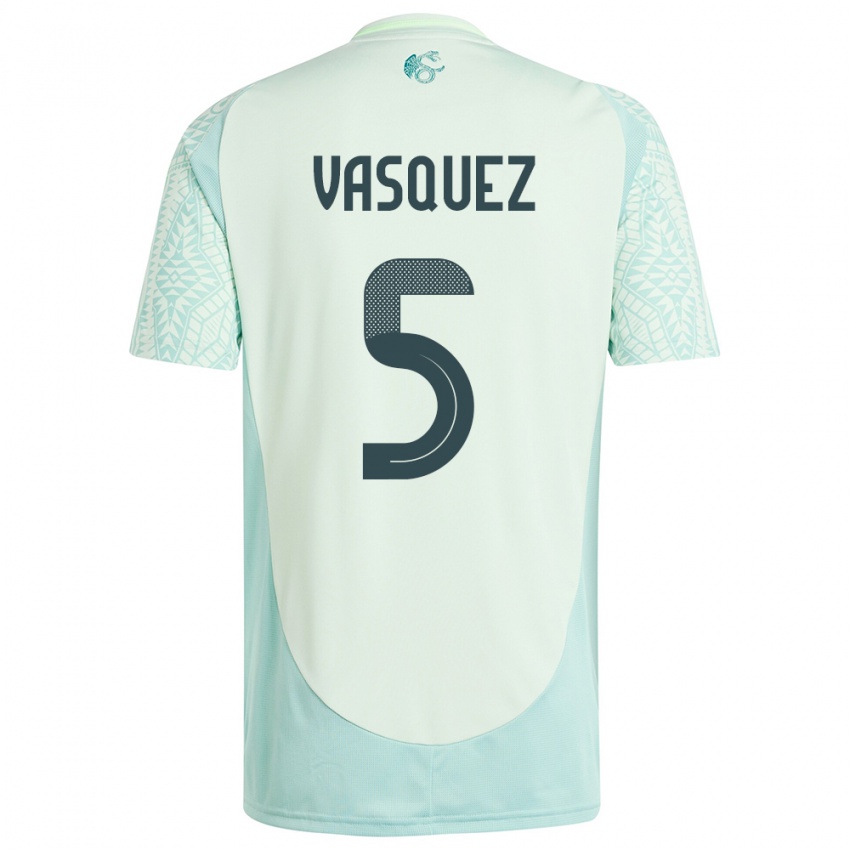 Damen Mexiko Johan Vasquez #5 Leinengrün Auswärtstrikot Trikot 24-26 T-Shirt Schweiz