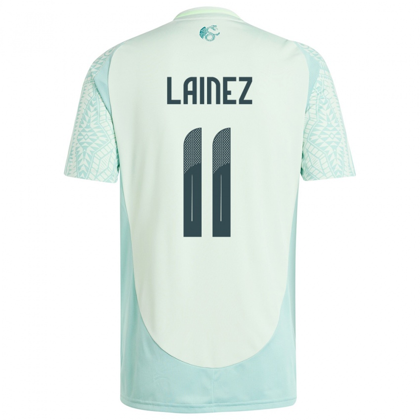 Damen Mexiko Diego Lainez #11 Leinengrün Auswärtstrikot Trikot 24-26 T-Shirt Schweiz