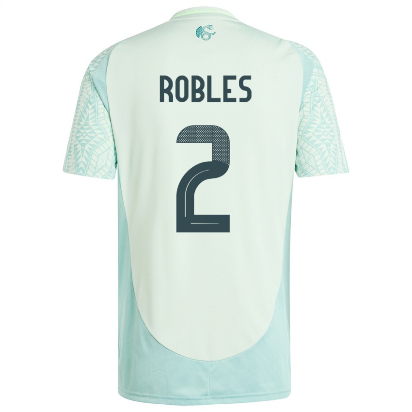 Damen Mexiko Kenti Robles #2 Leinengrün Auswärtstrikot Trikot 24-26 T-Shirt Schweiz