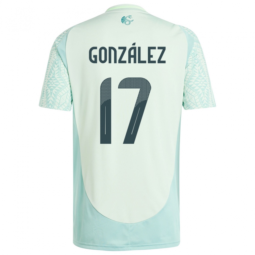 Damen Mexiko Alison Gonzalez #17 Leinengrün Auswärtstrikot Trikot 24-26 T-Shirt Schweiz