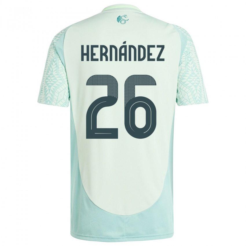 Damen Mexiko Nicolette Hernandez #26 Leinengrün Auswärtstrikot Trikot 24-26 T-Shirt Schweiz