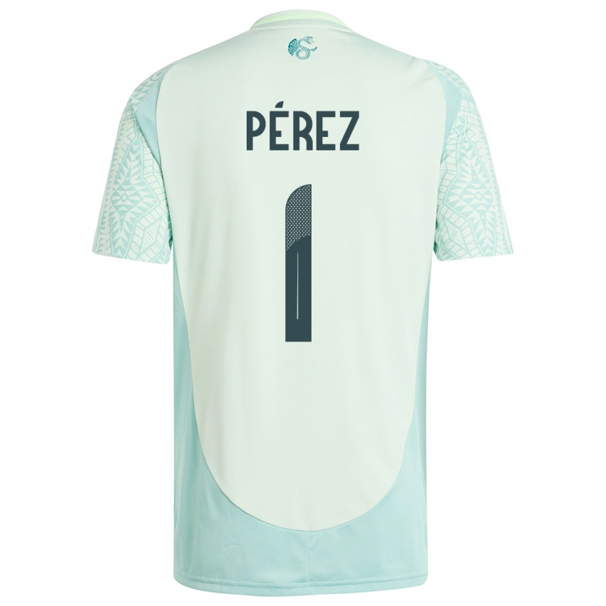 Damen Mexiko Emiliano Perez #1 Leinengrün Auswärtstrikot Trikot 24-26 T-Shirt Schweiz