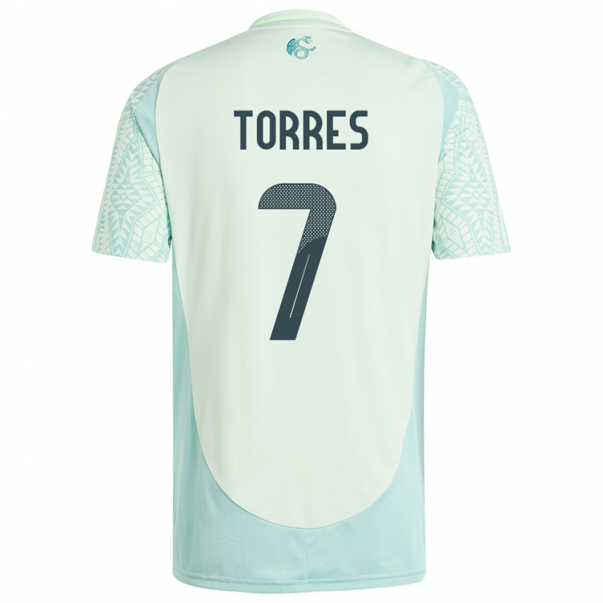 Damen Mexiko Christian Torres #7 Leinengrün Auswärtstrikot Trikot 24-26 T-Shirt Schweiz