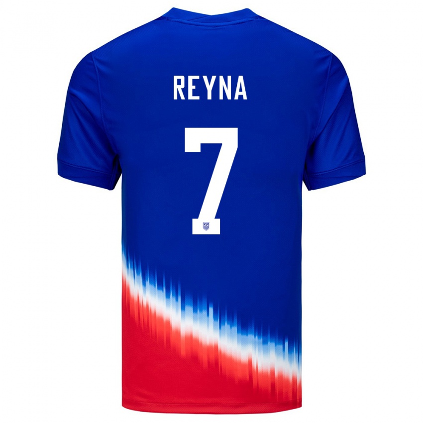Femme Maillot États-Unis Giovanni Reyna #7 Bleu Tenues Extérieur 24-26 T-Shirt Suisse