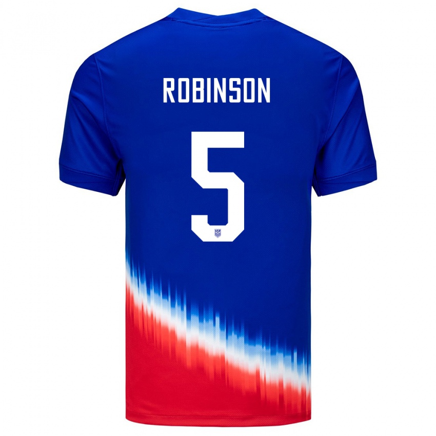 Femme Maillot États-Unis Antonee Robinson #5 Bleu Tenues Extérieur 24-26 T-Shirt Suisse