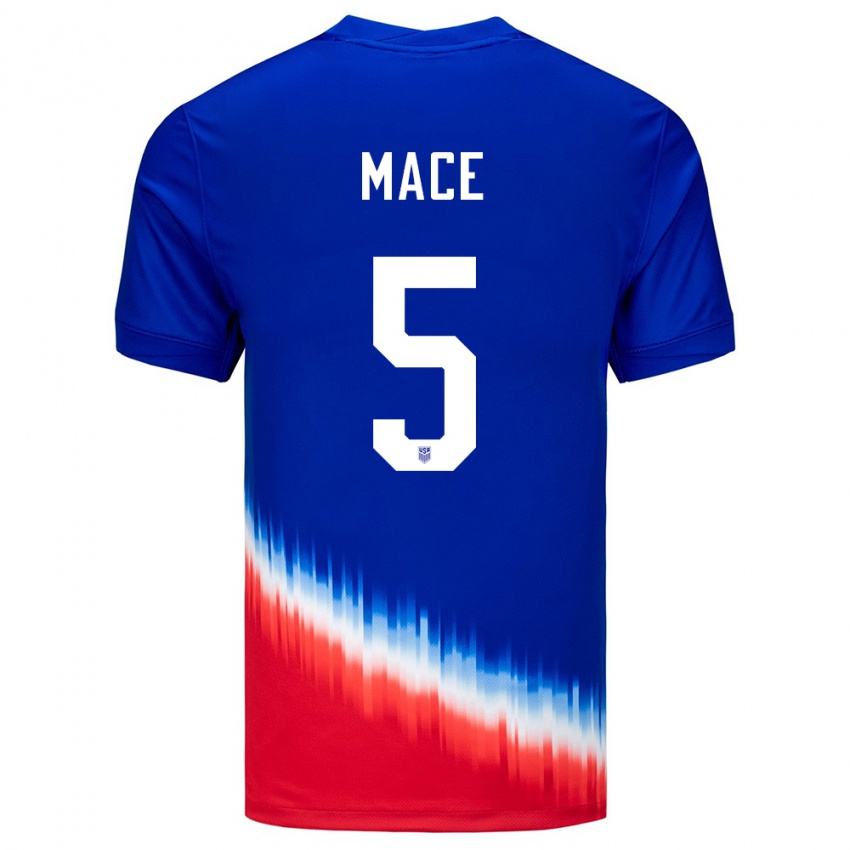Femme Maillot États-Unis Hailie Mace #5 Bleu Tenues Extérieur 24-26 T-Shirt Suisse