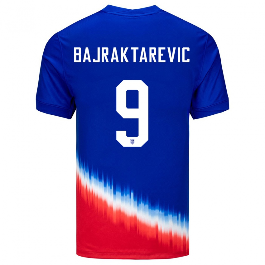 Femme Maillot États-Unis Esmir Bajraktarevic #9 Bleu Tenues Extérieur 24-26 T-Shirt Suisse