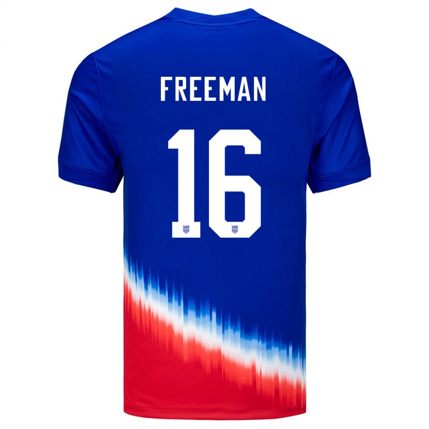 Femme Maillot États-Unis Alex Freeman #16 Bleu Tenues Extérieur 24-26 T-Shirt Suisse