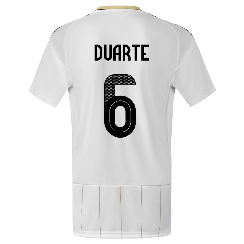 Damen Costa Rica Oscar Duarte #6 Weiß Auswärtstrikot Trikot 24-26 T-Shirt Schweiz