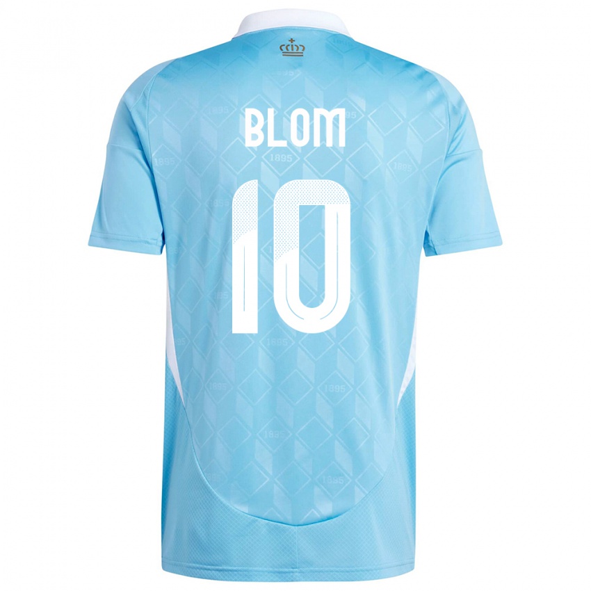 Damen Belgien Jassina Blom #10 Blau Auswärtstrikot Trikot 24-26 T-Shirt Schweiz