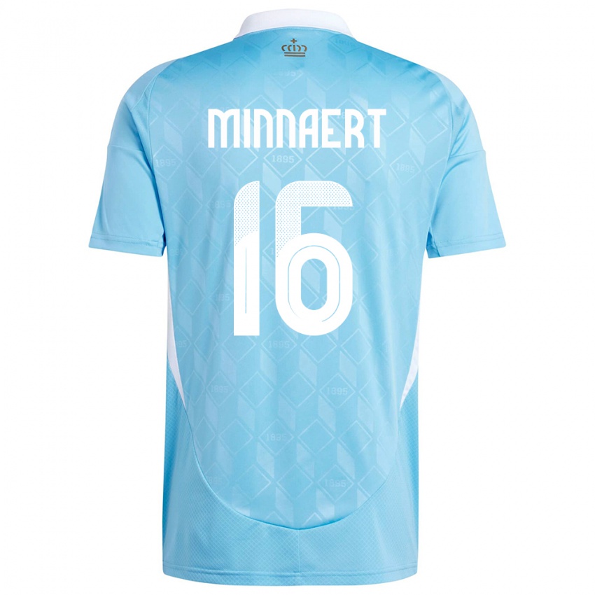 Damen Belgien Marie Minnaert #16 Blau Auswärtstrikot Trikot 24-26 T-Shirt Schweiz