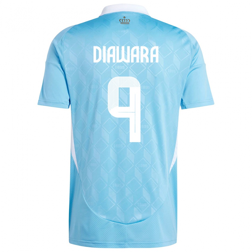 Damen Belgien Sekou Diawara #9 Blau Auswärtstrikot Trikot 24-26 T-Shirt Schweiz
