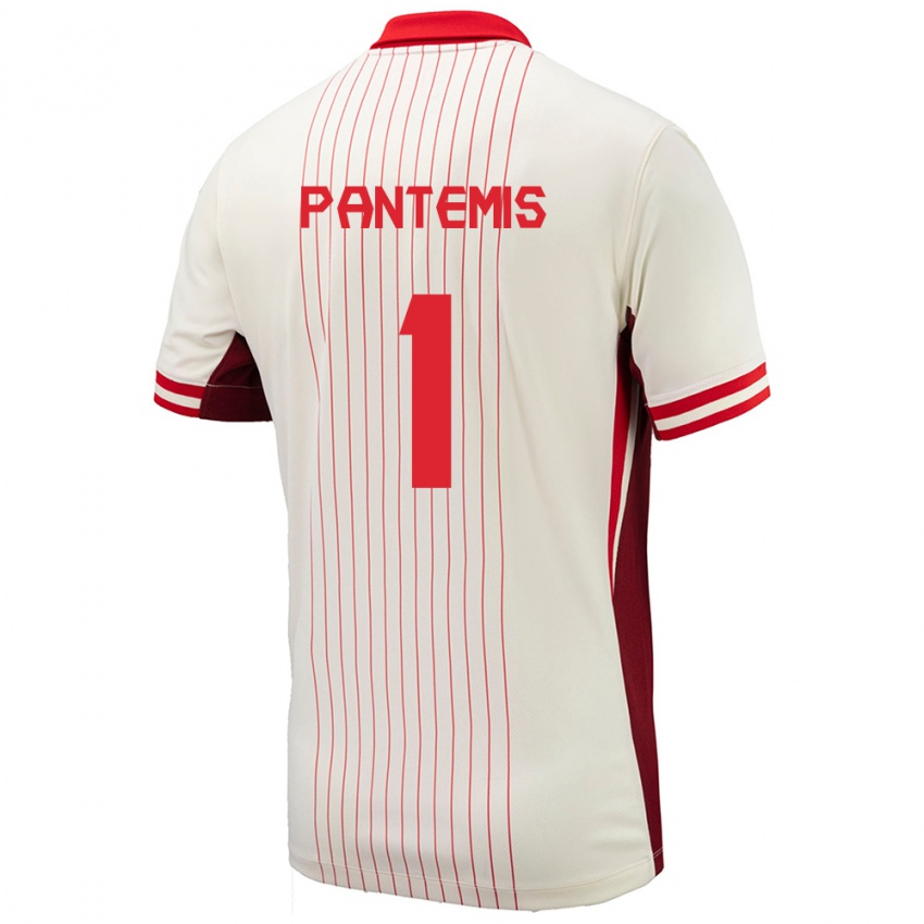 Damen Kanada James Pantemis #1 Weiß Auswärtstrikot Trikot 24-26 T-Shirt Schweiz