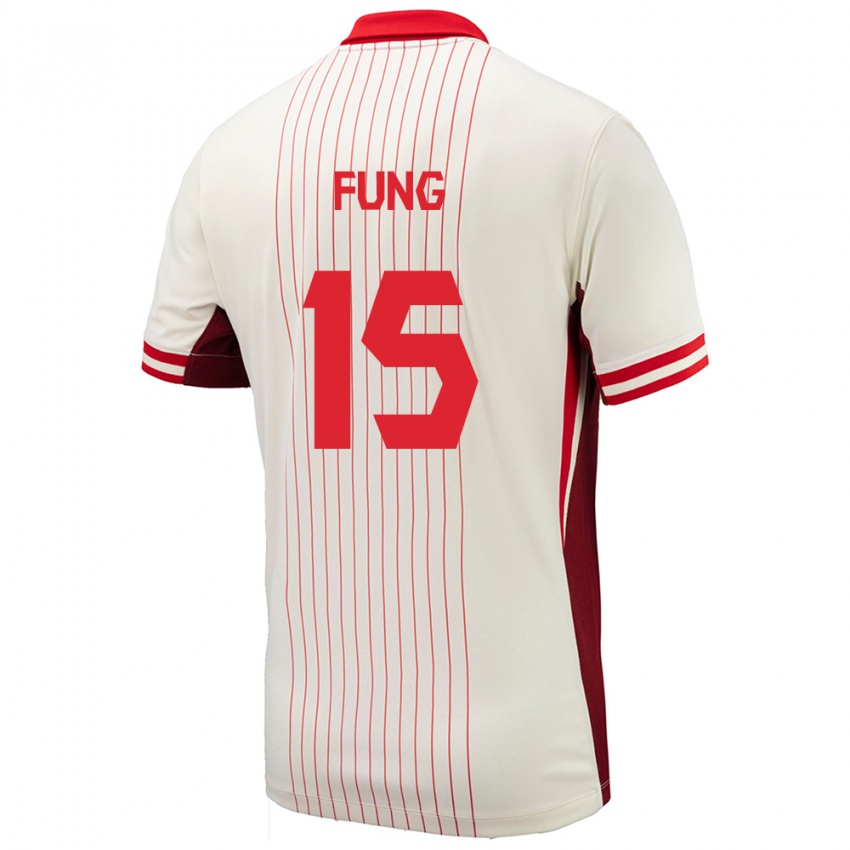 Damen Kanada Victor Fung #15 Weiß Auswärtstrikot Trikot 24-26 T-Shirt Schweiz