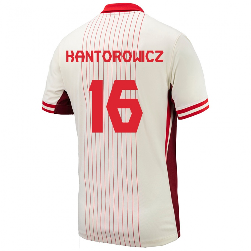 Femme Maillot Canada Dominic Kantorowicz #16 Blanc Tenues Extérieur 24-26 T-Shirt Suisse