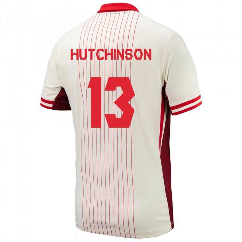 Femme Maillot Canada Atiba Hutchinson #13 Blanc Tenues Extérieur 24-26 T-Shirt Suisse