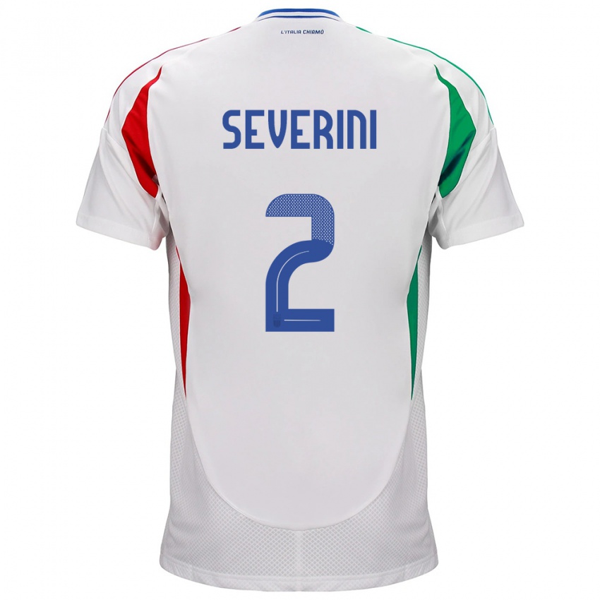 Damen Italien Emma Severini #2 Weiß Auswärtstrikot Trikot 24-26 T-Shirt Schweiz