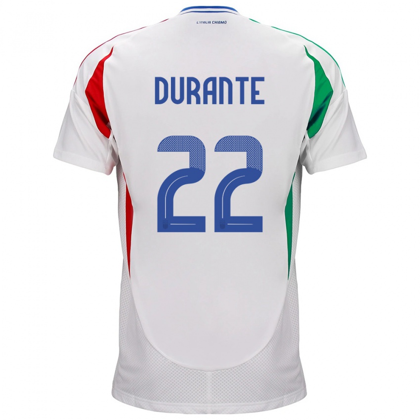 Damen Italien Francesca Durante #22 Weiß Auswärtstrikot Trikot 24-26 T-Shirt Schweiz