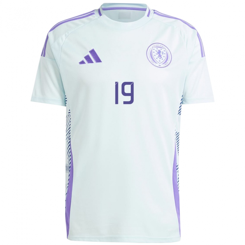 Damen Schottland Lauren Davidson #19 Helles Mintblau Auswärtstrikot Trikot 24-26 T-Shirt Schweiz