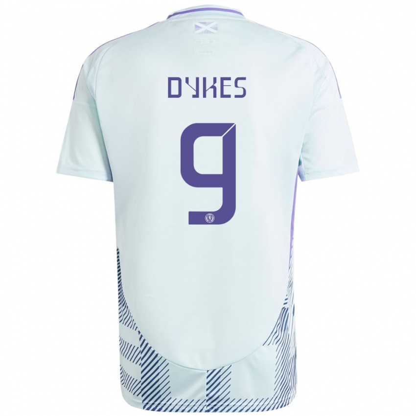 Damen Schottland Lyndon Dykes #9 Helles Mintblau Auswärtstrikot Trikot 24-26 T-Shirt Schweiz