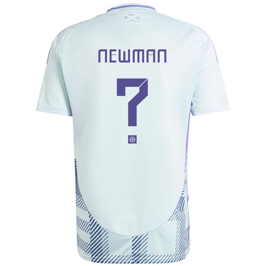 Damen Schottland Jack Newman #0 Helles Mintblau Auswärtstrikot Trikot 24-26 T-Shirt Schweiz