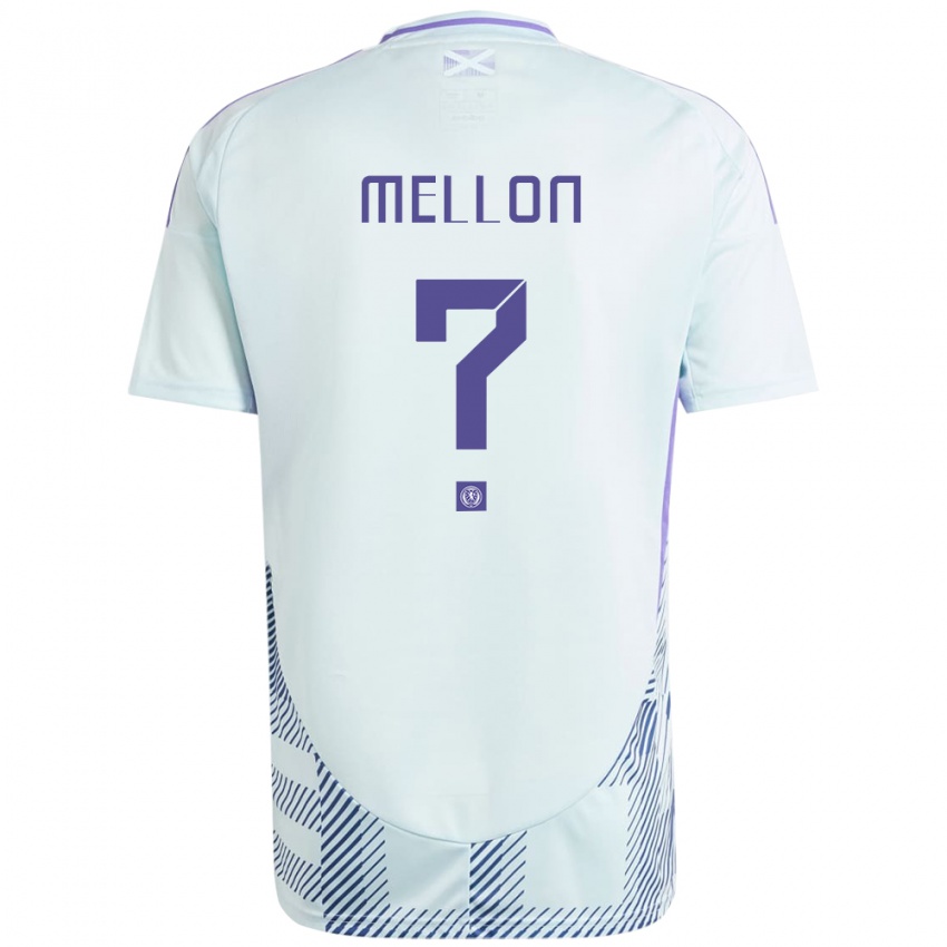 Damen Schottland Michael Mellon #0 Helles Mintblau Auswärtstrikot Trikot 24-26 T-Shirt Schweiz