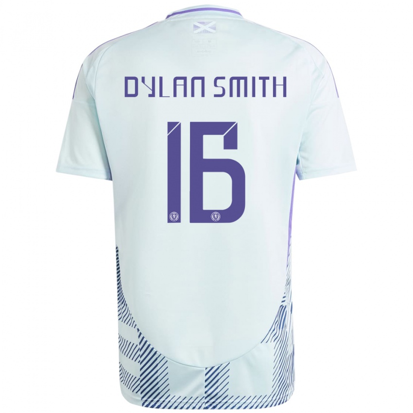 Damen Schottland Dylan Smith #16 Helles Mintblau Auswärtstrikot Trikot 24-26 T-Shirt Schweiz