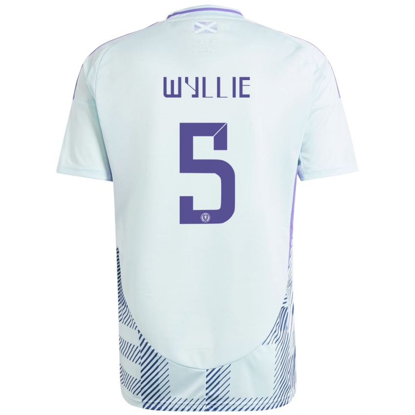 Damen Schottland Jack Wyllie #5 Helles Mintblau Auswärtstrikot Trikot 24-26 T-Shirt Schweiz