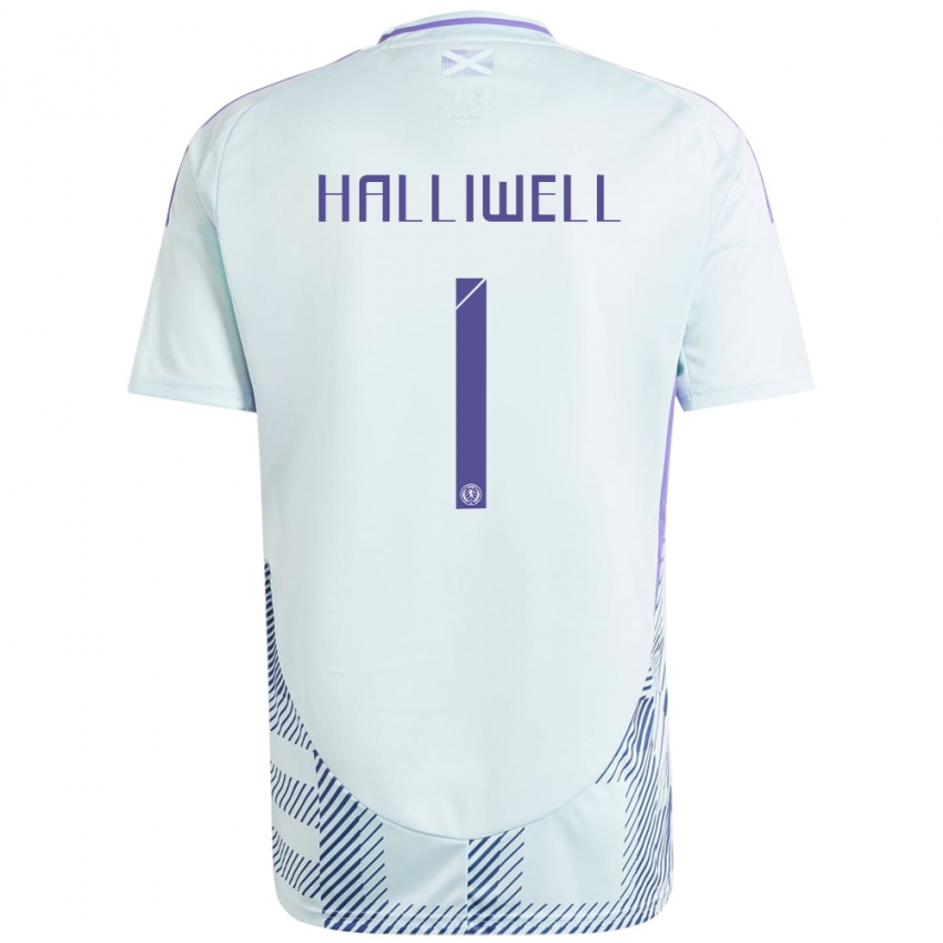 Damen Schottland Alfie Halliwell #1 Helles Mintblau Auswärtstrikot Trikot 24-26 T-Shirt Schweiz